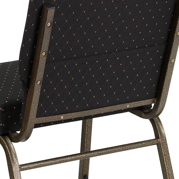 Flash Furniture Hercules Church Chair, Black Back, 21-1/4 in W 25" L 33" H, Fabric Seat - FD-CH0221-4-GV-S0806-GG