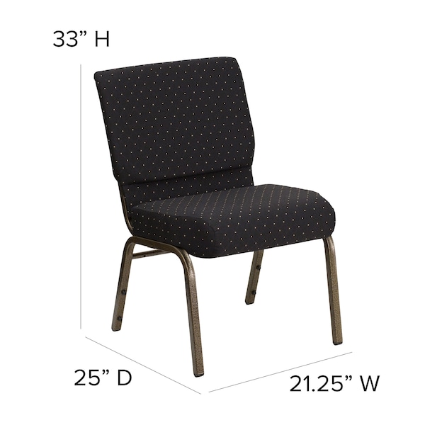 Flash Furniture Hercules Church Chair, Black Back, 21-1/4 in W 25" L 33" H, Fabric Seat - FD-CH0221-4-GV-S0806-GG