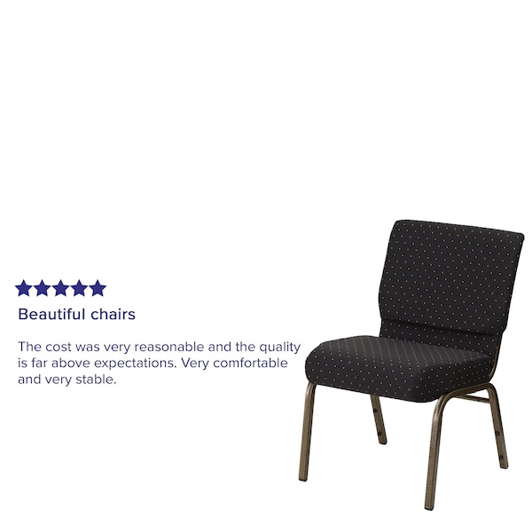 Flash Furniture Hercules Church Chair, Black Back, 21-1/4 in W 25" L 33" H, Fabric Seat - FD-CH0221-4-GV-S0806-GG