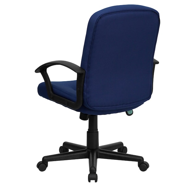 Flash Furniture Contemporary Chair Navy Mid-Back Exec Chair, Fixed Arms, 17-1/4" to 21-1/4" Height, Fabric, Navy - GO-ST-6-NVY-GG