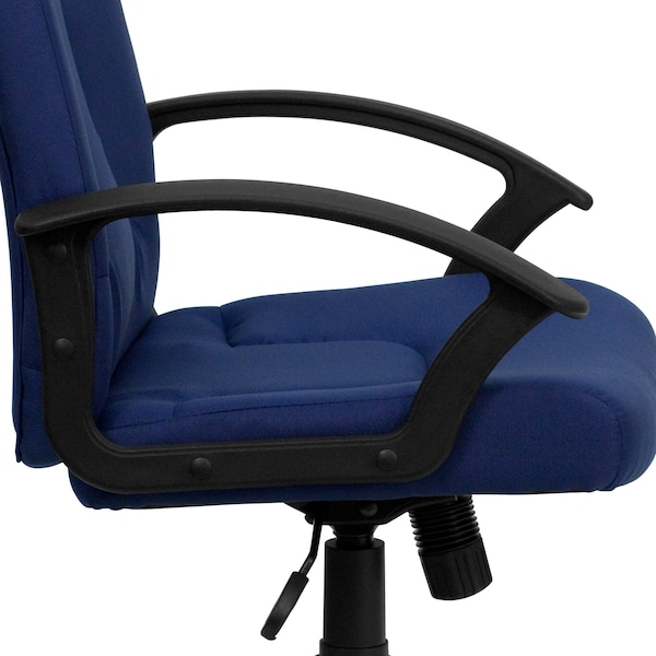 Flash Furniture Contemporary Chair Navy Mid-Back Exec Chair, Fixed Arms, 17-1/4" to 21-1/4" Height, Fabric, Navy - GO-ST-6-NVY-GG