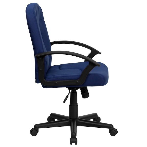 Flash Furniture Contemporary Chair Navy Mid-Back Exec Chair, Fixed Arms, 17-1/4" to 21-1/4" Height, Fabric, Navy - GO-ST-6-NVY-GG