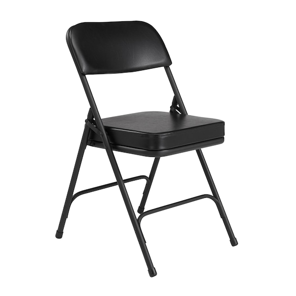 National Public Seating Folding Chair, Vinyl, 32in H, Black, PK2 - 3210