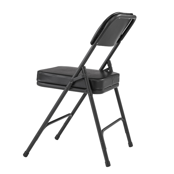 National Public Seating Folding Chair, Vinyl, 32in H, Black, PK2 - 3210