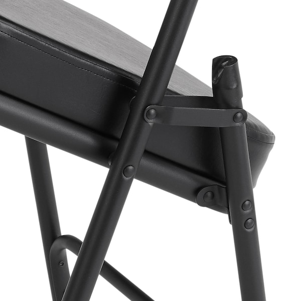 National Public Seating Folding Chair, Vinyl, 32in H, Black, PK2 - 3210