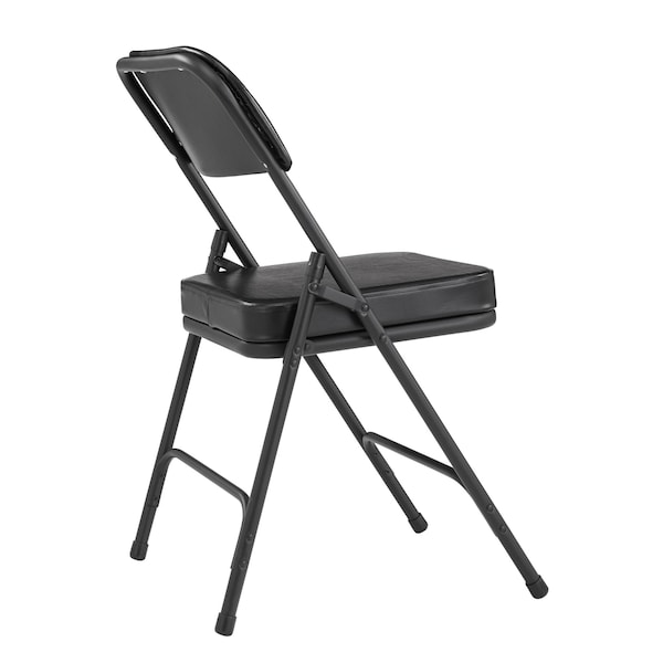 National Public Seating Folding Chair, Vinyl, 32in H, Black, PK2 - 3210