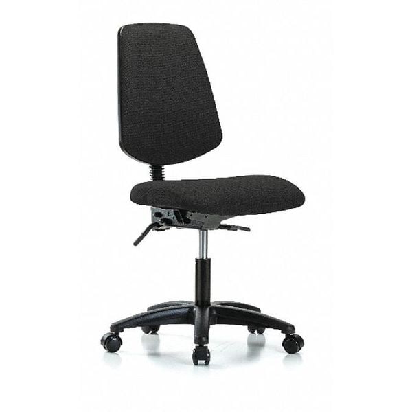 Blue Ridge Ergonomics Desk Chair Fab Desk Chair, Med, Bk, Tilt Cast, Blk, No Arms, 19" to 24" Height, Fabric, Black - BR-FDHCH-MB-RG-T1-A0-RC-F42