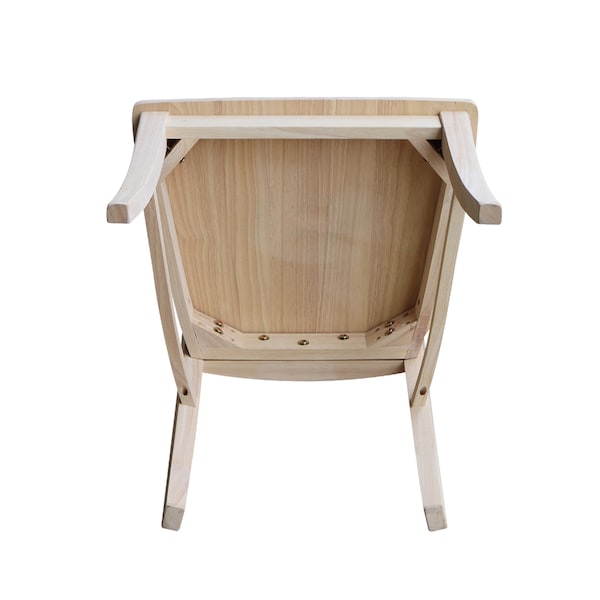 International Concepts Set of 2 Vineyard Curved X Back Chairs, Unfinished - C-14P