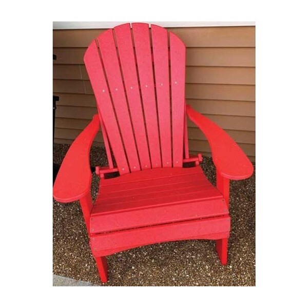 Kd Bufe 40 x 32 x 33 in. Folding Adirondack Chair, Red - KD2468443