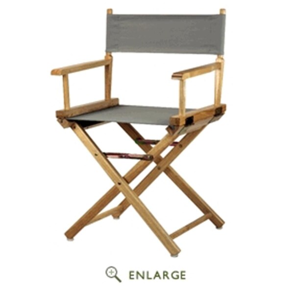 Casual Home Casual Home 200-00-021-18 18 in. Directors Chair Natural Frame with Gray Canvas - 200-00/021-18
