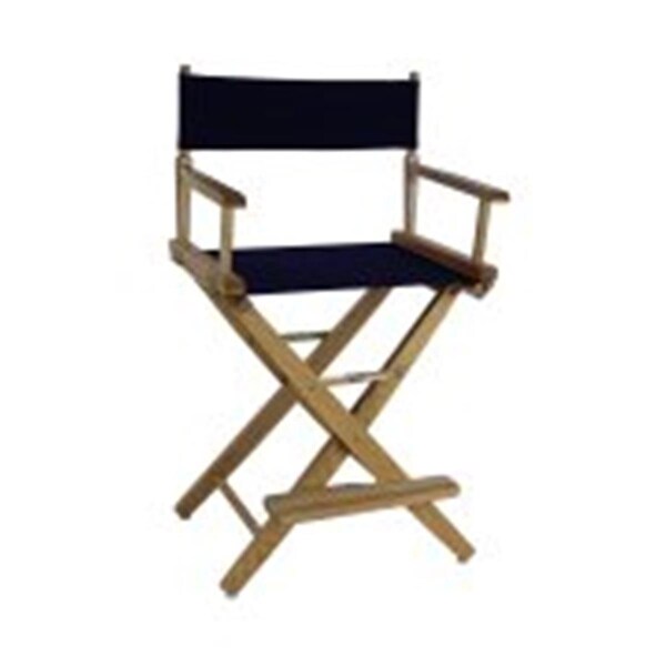 Doba-Bnt 206-20-032-10 24 in. Extra-Wide Premium Directors Chair, Natural Frame with Navy Color Cover - SA3283856