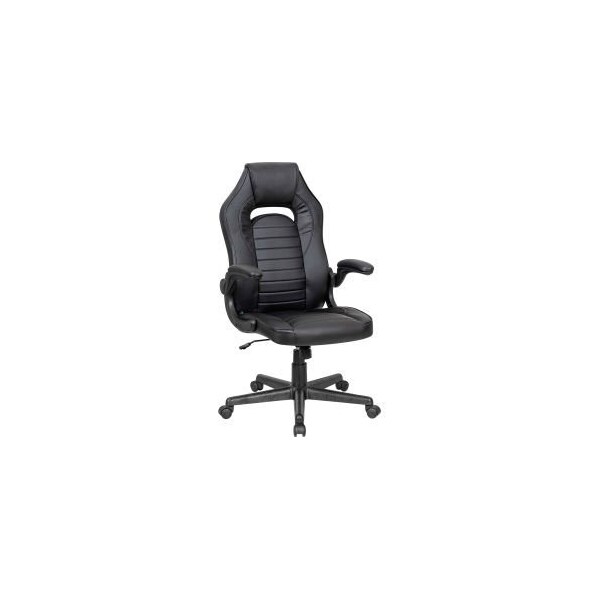 Global Equipment Interion    Antimicrobial Racing Chair, Black - HX-81091H