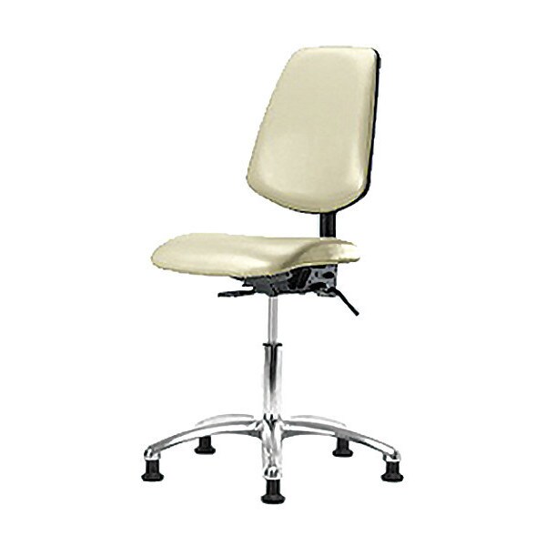 Blue Ridge Ergonomics Desk Chair Desk Chair, Vinyl, Med, Bk, Glds, Wht, No Arms, 18" to 23" Height, Vinyl, Adobe White - BR-VDHCH-MB-CR-T1-A0-RG-8501