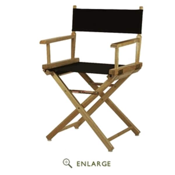Casual Home 200-00-021-15 18 in. Directors Chair Natural Frame with Black Canvas - 200-00/021-15