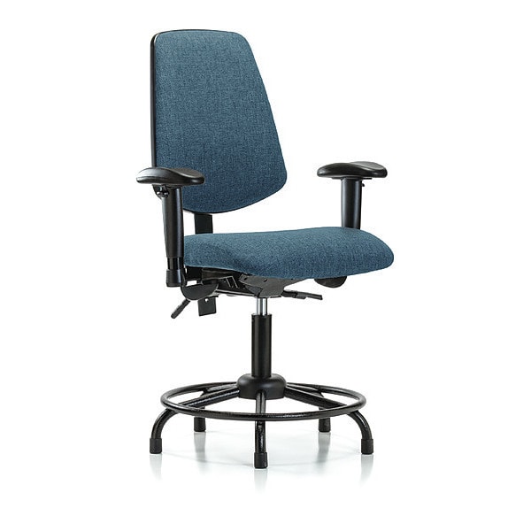Blue Ridge Ergonomics Desk Chair Fab Desk Chair, Med, Bk, RT, AA, Glds, Blu, Adjustable Arms, 19" to 24" Height, Fabric, Blue - BR-FDHCH-MB-RT-T0-A1-RG-F43