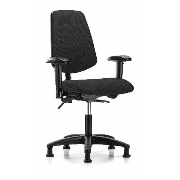 Blue Ridge Ergonomics Desk Chair Fab Desk Chair, Med, Bk, Tilt AA Glds, Blk, Adjustable Arms, 19" to 24" Height, Fabric - BR-FDHCH-MB-RG-T1-A1-RG-F42