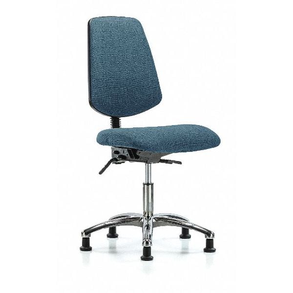 Blue Ridge Ergonomics Desk Chair Fab Desk Chair, Med, Bk, Glds, Blu, No Arms, 19" to 24" Height, Fabric, Blue - BR-FDHCH-MB-CR-T1-A0-RG-F43