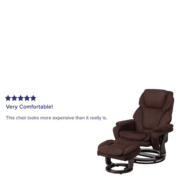 Flash Furniture Brown MIC Multi-Position Recliner and Ottoman - BT-70222-MIC-FLAIR-GG