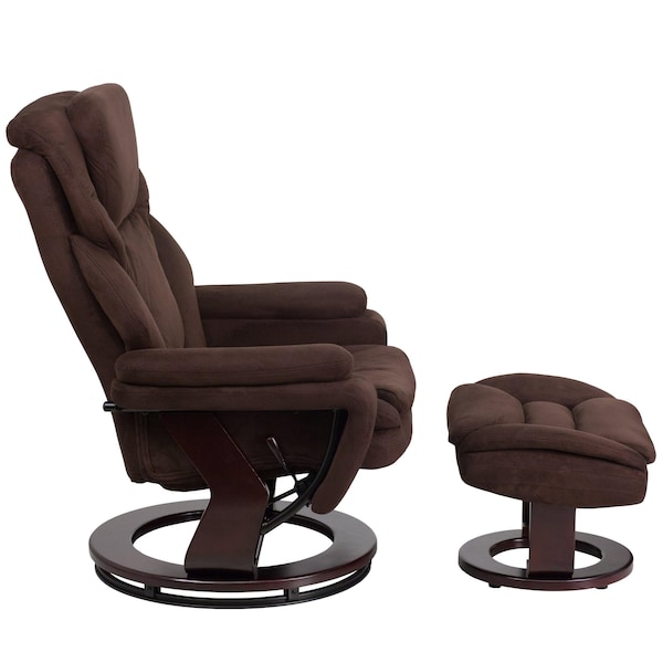 Flash Furniture Brown MIC Multi-Position Recliner and Ottoman - BT-70222-MIC-FLAIR-GG