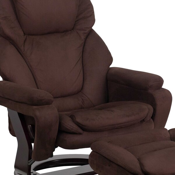 Flash Furniture Brown MIC Multi-Position Recliner and Ottoman - BT-70222-MIC-FLAIR-GG