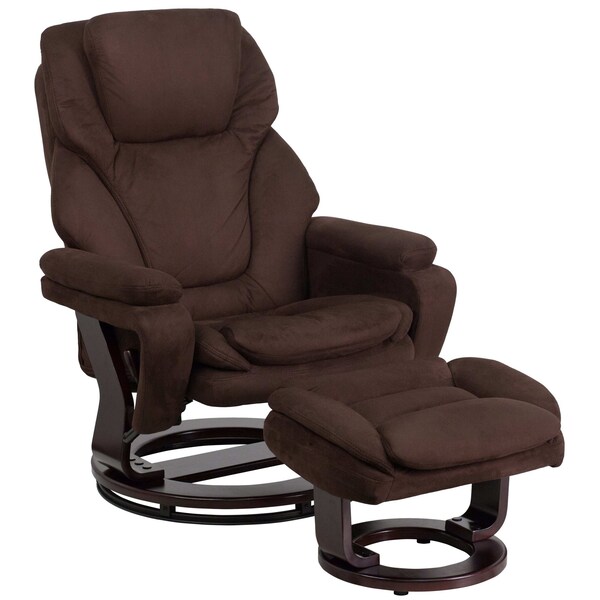 Flash Furniture Brown MIC Multi-Position Recliner and Ottoman - BT-70222-MIC-FLAIR-GG