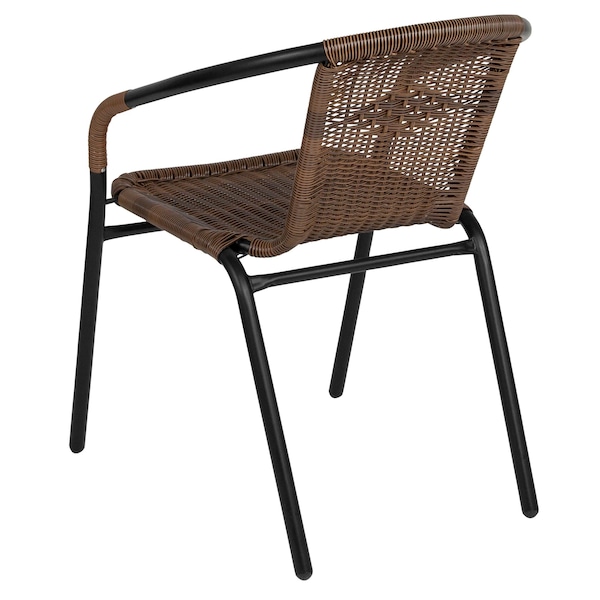 Flash Furniture Brown Rattan Indoor-Outdoor Stack Chair - TLH-037-DK-BN-GG