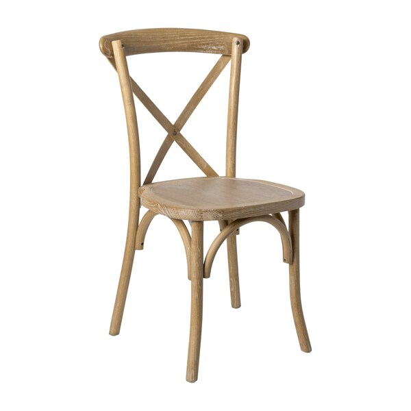 Flash Furniture Advantage Medium Natural With White Grain X-Back Chair - X-BACK-MOWG