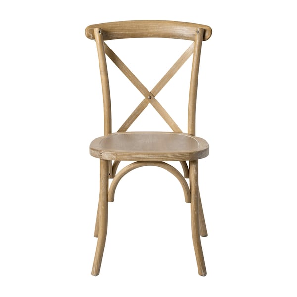 Flash Furniture Advantage Medium Natural With White Grain X-Back Chair - X-BACK-MOWG