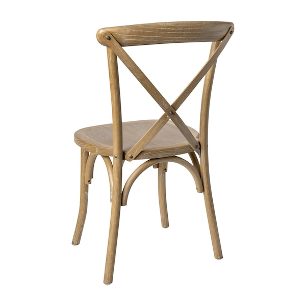 Flash Furniture Advantage Medium Natural With White Grain X-Back Chair - X-BACK-MOWG