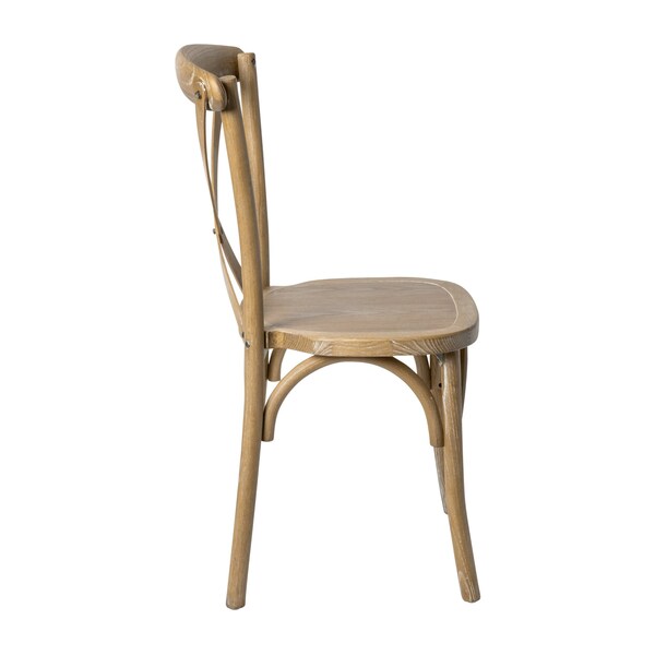 Flash Furniture Advantage Medium Natural With White Grain X-Back Chair - X-BACK-MOWG