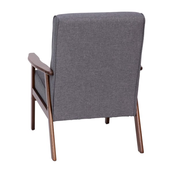 Flash Furniture Gray Faux Linen Arm Chair with Wood Frame - IS-IT673317-GY-GG