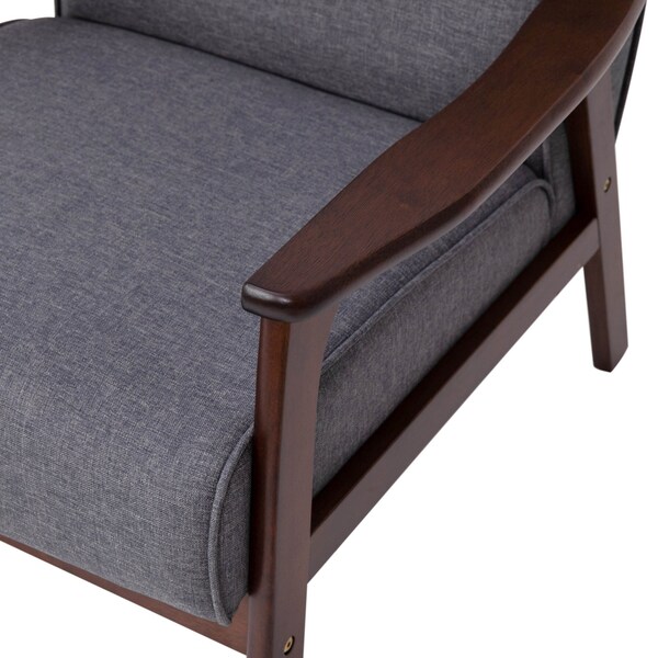 Flash Furniture Gray Faux Linen Arm Chair with Wood Frame - IS-IT673317-GY-GG