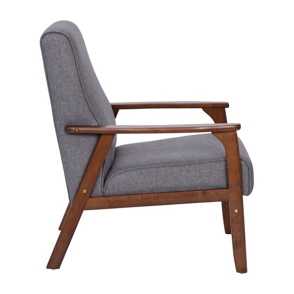 Flash Furniture Gray Faux Linen Arm Chair with Wood Frame - IS-IT673317-GY-GG