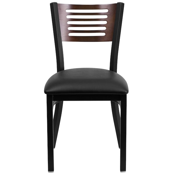 Flash Furniture Hercules Restaurant Chair, Black Back, 17 in W 21" L 32" H - XU-DG-6G5B-WAL-BLKV-GG
