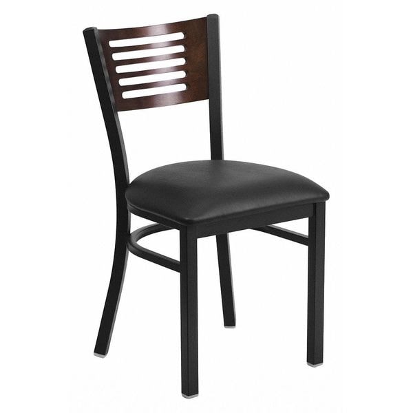 Flash Furniture Hercules Restaurant Chair, Black Back, 17 in W 21" L 32" H - XU-DG-6G5B-WAL-BLKV-GG