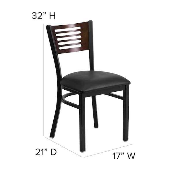 Flash Furniture Hercules Restaurant Chair, Black Back, 17 in W 21" L 32" H - XU-DG-6G5B-WAL-BLKV-GG