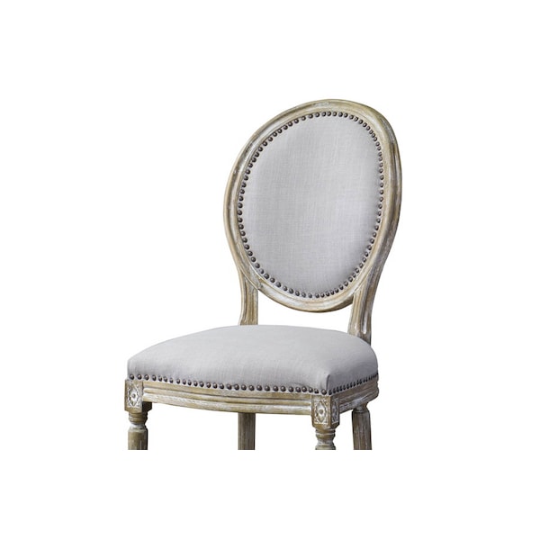 Baxton Studio Clairette Wood Traditional French Accent Chair-Round - 110-6013