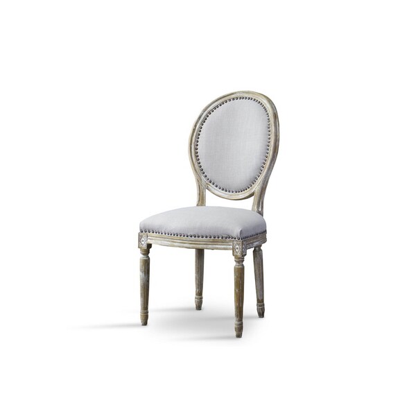 Baxton Studio Clairette Wood Traditional French Accent Chair-Round - 110-6013