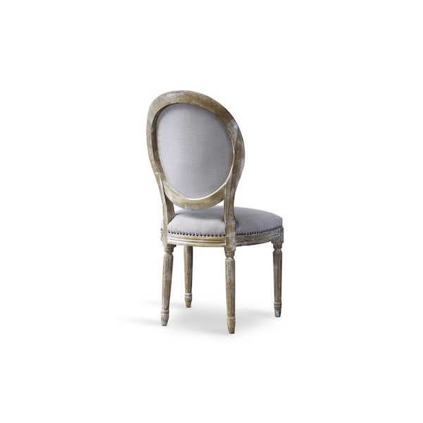 Baxton Studio Clairette Wood Traditional French Accent Chair-Round - 110-6013