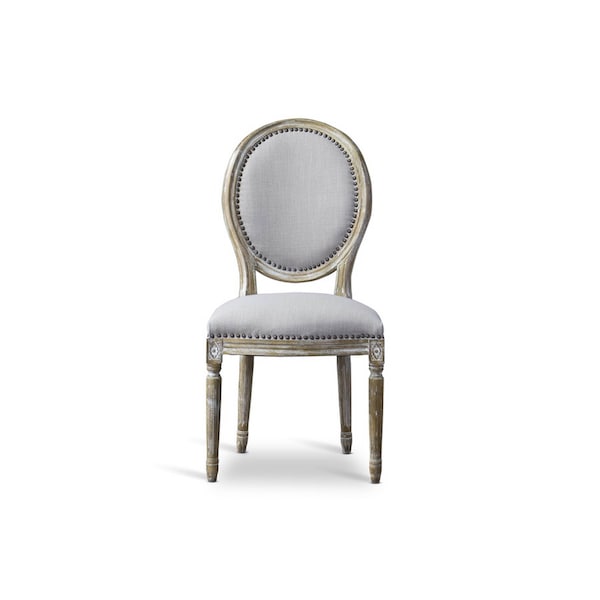 Baxton Studio Clairette Wood Traditional French Accent Chair-Round - 110-6013