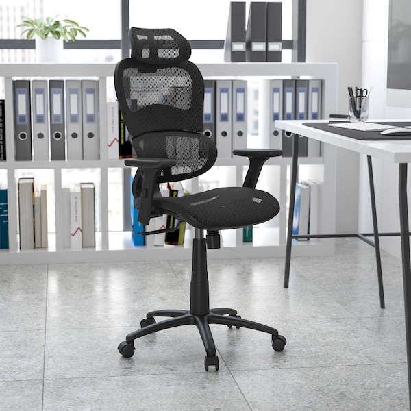 Flash Furniture Office Chair, Mesh, Black - H-LC-1388F-1K-BK-GG