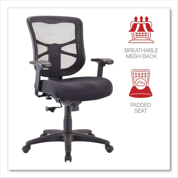 Alera Task Chair Elusion(TM) Mesh Mid-Back Swivel/Tilt Chair, Padded Arms, 18-3/4" to 22-3/8" Height - ALEEL42BME10B