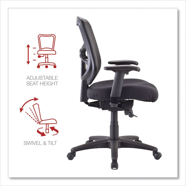 Alera Task Chair Elusion(TM) Mesh Mid-Back Swivel/Tilt Chair, Padded Arms, 18-3/4" to 22-3/8" Height - ALEEL42BME10B
