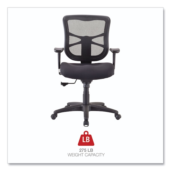 Alera Task Chair Elusion(TM) Mesh Mid-Back Swivel/Tilt Chair, Padded Arms, 18-3/4" to 22-3/8" Height - ALEEL42BME10B