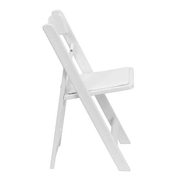 Global Industrial Folding Chair W/White Vinyl Padded Seat, White, Resin Frame - B1105817