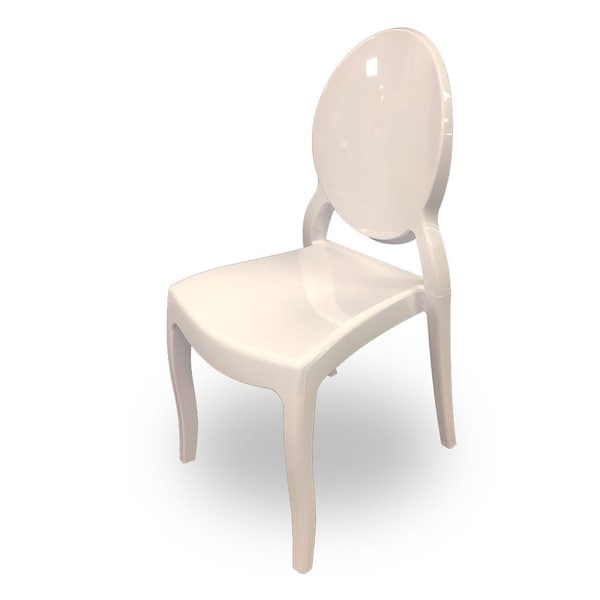 Atlas Commercial Products Sofia Stacking Chair with UV Protection, White - SC4WH