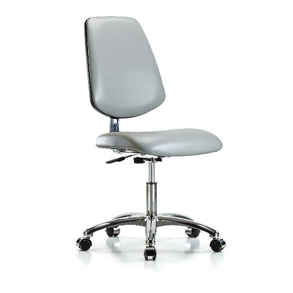 Blue Ridge Ergonomics Clean Room Chair 18" to 23" Height, Vinyl, Dove - BR-CLR-VDHCH-MB-CR-CC-8567