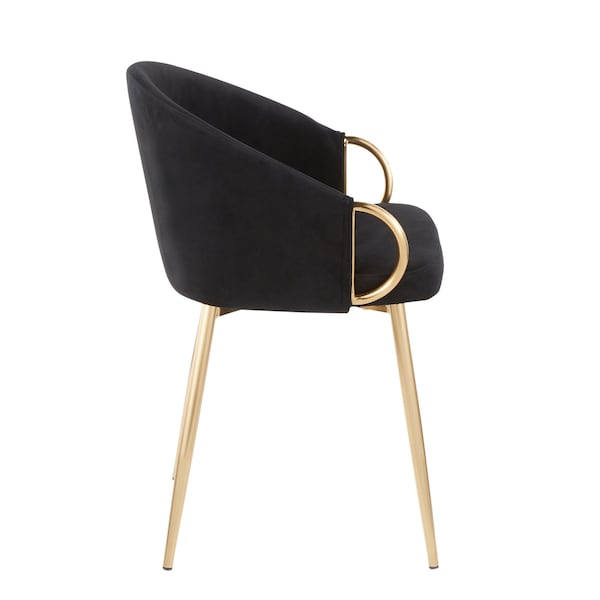Lumisource Claire Chair in Gold Metal and Black Velvet - CH-CLAIRE AUVBK