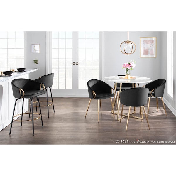 Lumisource Claire Chair in Gold Metal and Black Velvet - CH-CLAIRE AUVBK