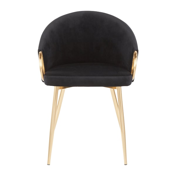 Lumisource Claire Chair in Gold Metal and Black Velvet - CH-CLAIRE AUVBK